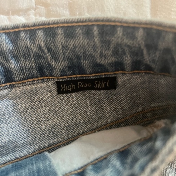 Vervet High Waist Asymmetrical Denim Wrap Skirt | Vervet Skirt - Picture 7 of 7